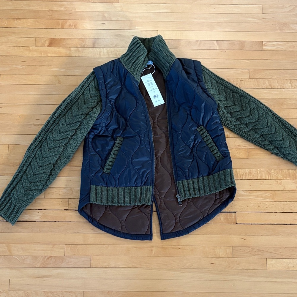 Veronica Beard Patra Mixed Media Jacket Navy/Olive